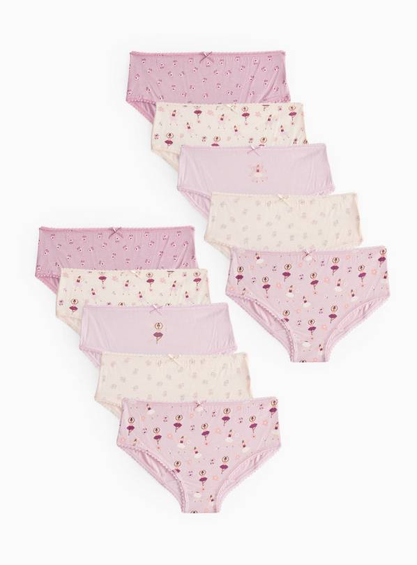 Pink Printed Knickers 10 Pack 11-12 years